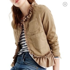 J. Crew Ruffle Chino Jacket size 8